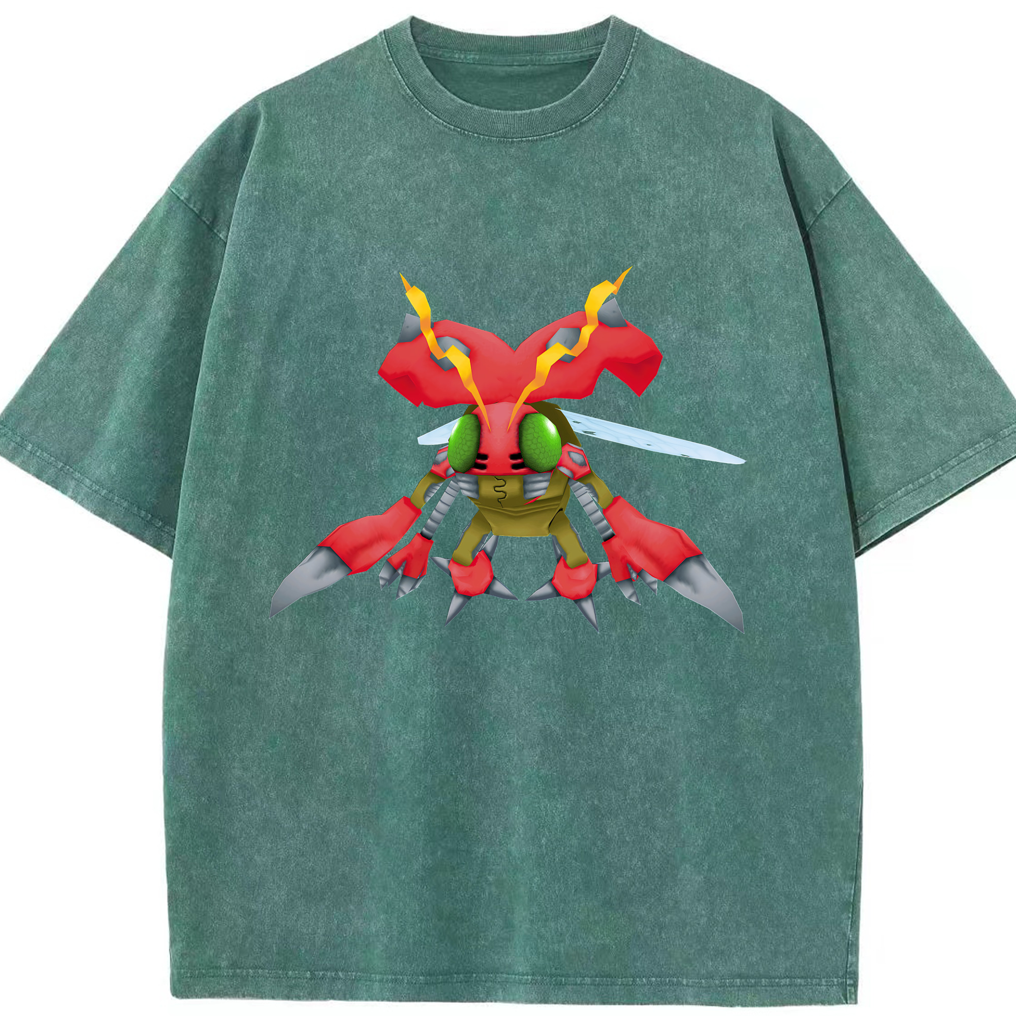 （画像用） Digimon デジタルモンスター/デジモン 綿100% ヴィンテージ風 半袖Tシャツ（フロントプリント）